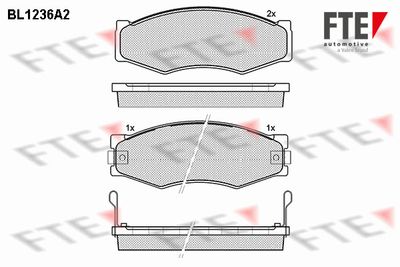 BL1236A2 FTE Комплект тормозных колодок, дисковый тормоз