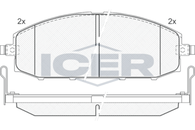 181448 ICER Комплект тормозных колодок, дисковый тормоз