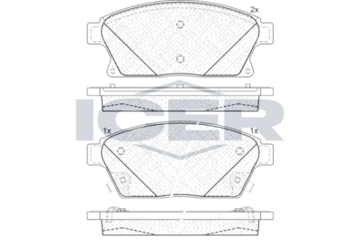 181939 ICER Комплект тормозных колодок, дисковый тормоз