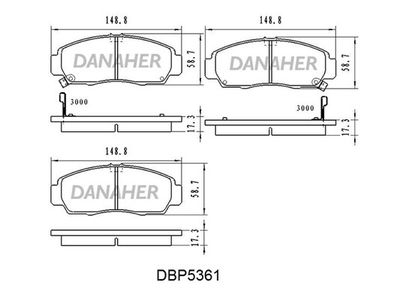 DBP5361 DANAHER Комплект тормозных колодок, дисковый тормоз