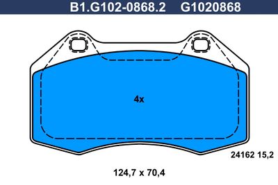 B1G10208682 GALFER Комплект тормозных колодок, дисковый тормоз