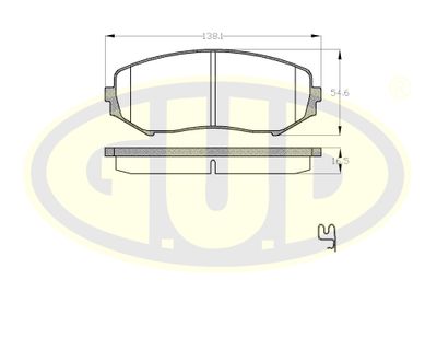 GBP122502 G.U.D. Комплект тормозных колодок, дисковый тормоз