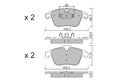 BPPE1026 AISIN Комплект тормозных колодок, дисковый тормоз