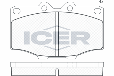 140352 ICER Комплект тормозных колодок, дисковый тормоз