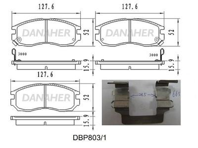 DBP8031 DANAHER Комплект тормозных колодок, дисковый тормоз