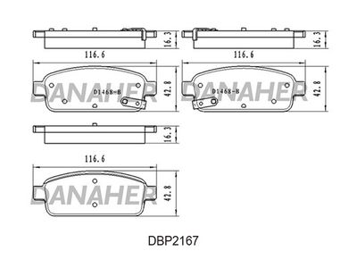 DBP2167 DANAHER Комплект тормозных колодок, дисковый тормоз