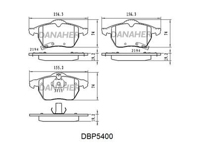 DBP5400 DANAHER Комплект тормозных колодок, дисковый тормоз