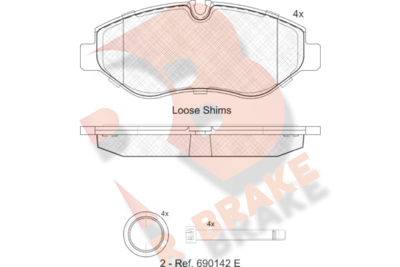 RB1786 R BRAKE Комплект тормозных колодок, дисковый тормоз
