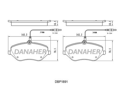 DBP1891 DANAHER Комплект тормозных колодок, дисковый тормоз