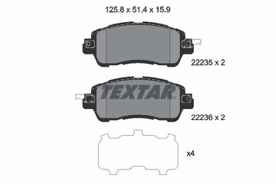 2223501 TEXTAR Комплект тормозных колодок, дисковый тормоз