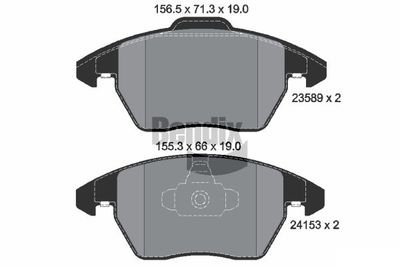 BPD1255 BENDIX Braking Комплект тормозных колодок, дисковый тормоз