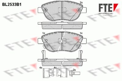 9010786 FTE Комплект тормозных колодок, дисковый тормоз