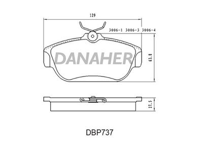 DBP737 DANAHER Комплект тормозных колодок, дисковый тормоз