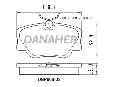 DBP60802 DANAHER Комплект тормозных колодок, дисковый тормоз