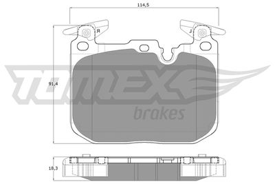 TX1848 TOMEX Brakes Комплект тормозных колодок, дисковый тормоз