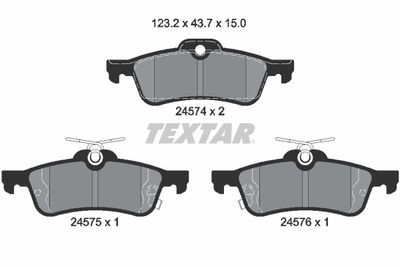 2457401 TEXTAR Комплект тормозных колодок, дисковый тормоз