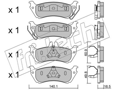 5861 fri.tech. Комплект тормозных колодок, дисковый тормоз