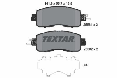 2558101 TEXTAR Комплект тормозных колодок, дисковый тормоз