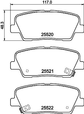 8DB355041141 HELLA PAGID Комплект тормозных колодок, дисковый тормоз