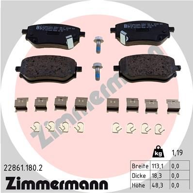 228611802 ZIMMERMANN Комплект тормозных колодок, дисковый тормоз