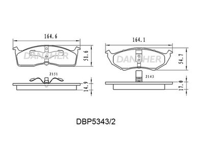 DBP53432 DANAHER Комплект тормозных колодок, дисковый тормоз