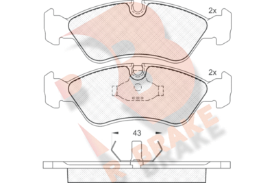 RB0758 R BRAKE Комплект тормозных колодок, дисковый тормоз