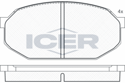 180401 ICER Комплект тормозных колодок, дисковый тормоз