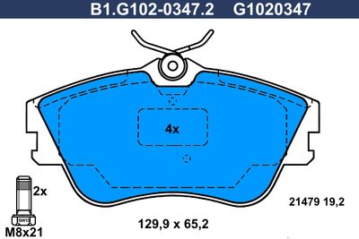 B1G10203472 GALFER Комплект тормозных колодок, дисковый тормоз