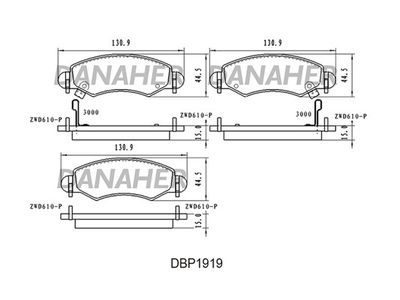 DBP1919 DANAHER Комплект тормозных колодок, дисковый тормоз
