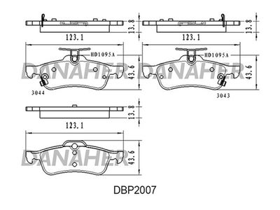DBP2007 DANAHER Комплект тормозных колодок, дисковый тормоз