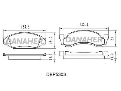 DBP5303 DANAHER Комплект тормозных колодок, дисковый тормоз