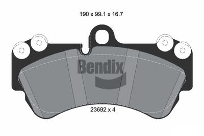 BPD2027 BENDIX Braking Комплект тормозных колодок, дисковый тормоз