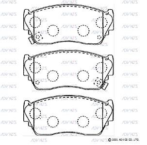 SN555P ADVICS Комплект тормозных колодок, дисковый тормоз