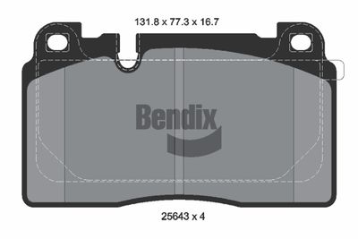 BPD1374 BENDIX Braking Комплект тормозных колодок, дисковый тормоз