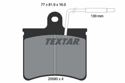 2069001 TEXTAR Комплект тормозных колодок, дисковый тормоз