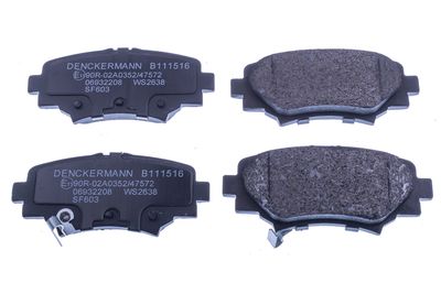 B111516 DENCKERMANN Комплект тормозных колодок, дисковый тормоз
