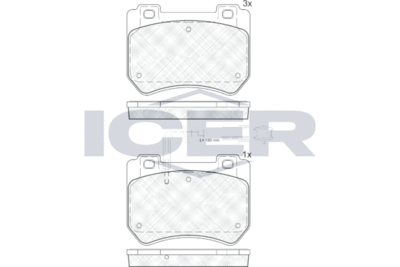 181932 ICER Комплект тормозных колодок, дисковый тормоз