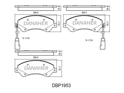 DBP1953 DANAHER Комплект тормозных колодок, дисковый тормоз
