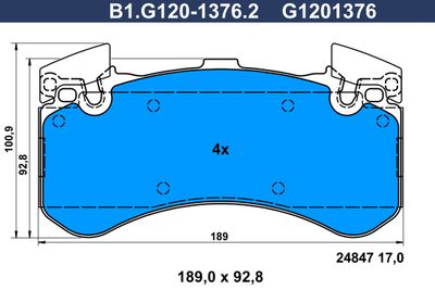 B1G12013762 GALFER Комплект тормозных колодок, дисковый тормоз