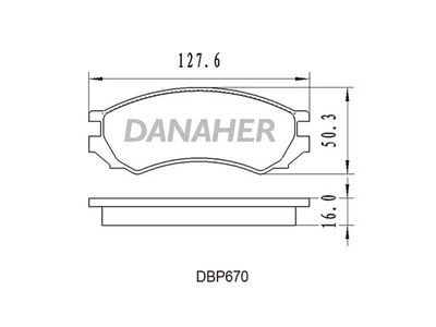 DBP670 DANAHER Комплект тормозных колодок, дисковый тормоз
