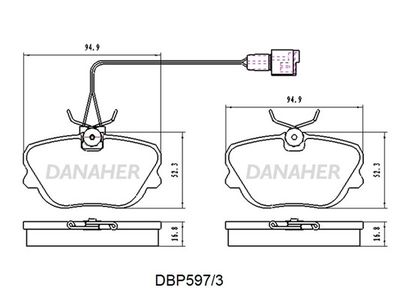DBP5973 DANAHER Комплект тормозных колодок, дисковый тормоз