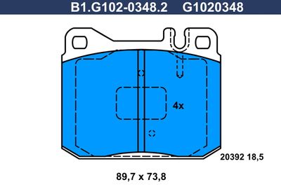 B1G10203482 GALFER Комплект тормозных колодок, дисковый тормоз