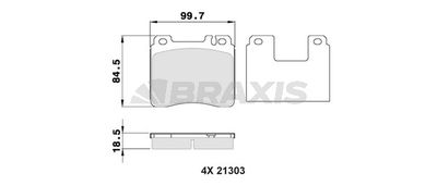 AA0306 BRAXIS Комплект тормозных колодок, дисковый тормоз