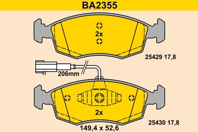 BA2355 BARUM Комплект тормозных колодок, дисковый тормоз