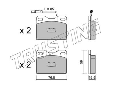 0175 TRUSTING Комплект тормозных колодок, дисковый тормоз
