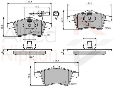 ADB1852 COMLINE Комплект тормозных колодок, дисковый тормоз