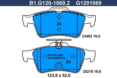 B1G12010692 GALFER Комплект тормозных колодок, дисковый тормоз