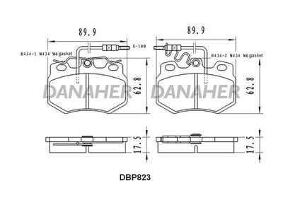 DBP823 DANAHER Комплект тормозных колодок, дисковый тормоз