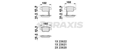 AB0101 BRAXIS Комплект тормозных колодок, дисковый тормоз