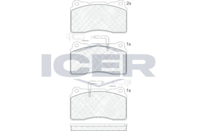181647 ICER Комплект тормозных колодок, дисковый тормоз